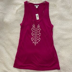 Old Navy Pink Tank Top with Geometric Embellishment
